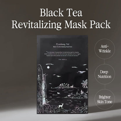 Revitalisierende Maskenpackung mit schwarzem Tee